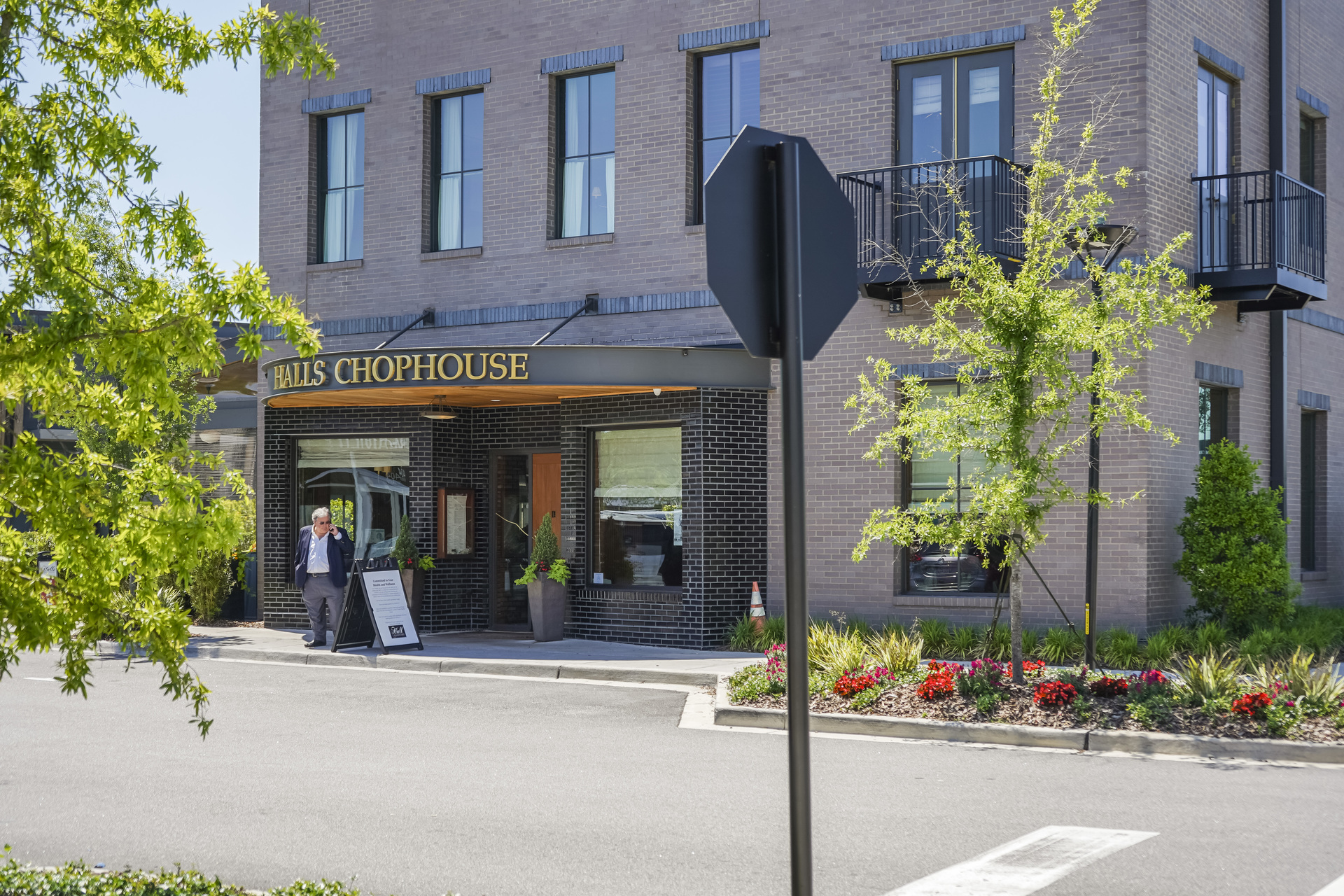 Halls Chophouse entrance at Nexton Square